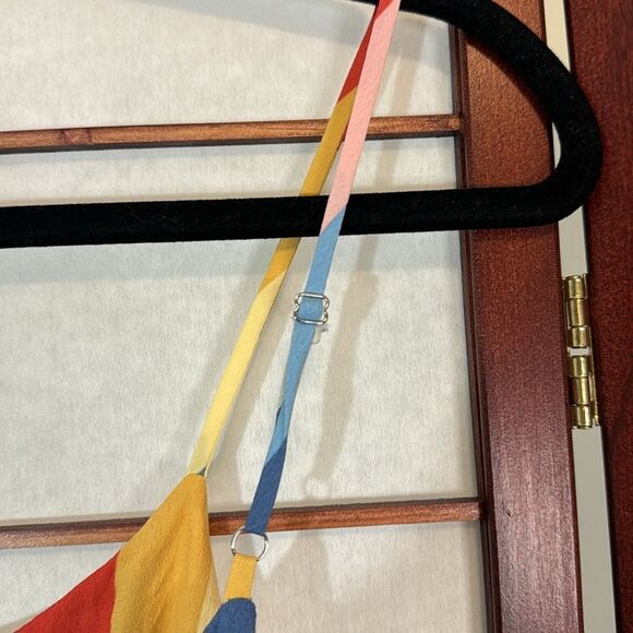 Reformation thin adjustable strap rainbow mini dress - Picture 3 of 5